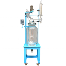 High recovery stainless steel used double-layered glass lab chemical reactor